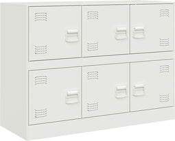 vidaXL - Dressoir - 99x39x73 - cm - staal - wit