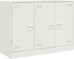 vidaXL - Dressoir - 99x39x73 - cm - staal - wit