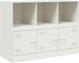 vidaXL - Dressoir - 99x39x73 - cm - staal - wit