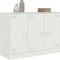 vidaXL - Dressoir - 99x39x73 - cm - staal - wit