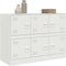 vidaXL - Dressoir - 99x39x73 - cm - staal - wit