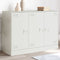 vidaXL - Dressoir - 99x39x73 - cm - staal - wit