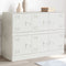 vidaXL - Dressoir - 99x39x73 - cm - staal - wit