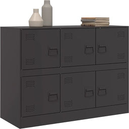 vidaXL - Dressoir - 99x39x73 - cm - staal - zwart