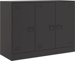 vidaXL - Dressoir - 99x39x73 - cm - staal - zwart