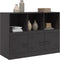 vidaXL - Dressoir - 99x39x73 - cm - staal - zwart