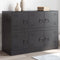 vidaXL - Dressoir - 99x39x73 - cm - staal - zwart