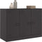 vidaXL - Dressoir - 99x39x73 - cm - staal - zwart
