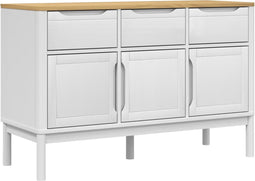 vidaXL - Dressoir - FLORO - 114x43x74 - cm - massief - grenenhout - wit