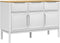 vidaXL - Dressoir - FLORO - 114x43x74 - cm - massief - grenenhout - wit