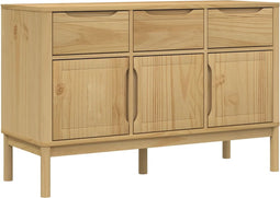 vidaXL - Dressoir - FLORO - 114x43x74 - cm - massief - grenenhout - wasbruin