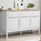 vidaXL - Dressoir - FLORO - 114x43x74 - cm - massief - grenenhout - wit