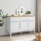 vidaXL - Dressoir - FLORO - 114x43x74 - cm - massief - grenenhout - wit