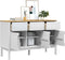 vidaXL - Dressoir - FLORO - 114x43x74 - cm - massief - grenenhout - wit
