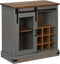vidaXL - Dressoir - HALDEN - met - schuifdeur - 80x40x80 - cm - massief - hout - grijs