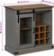 vidaXL - Dressoir - HALDEN - met - schuifdeur - 80x40x80 - cm - massief - hout - grijs