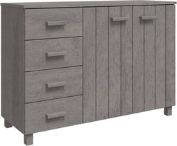 vidaXL - Dressoir - HAMAR - 113x40x80 - cm - massief - grenenhout - lichtgrijs