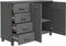 vidaXL - Dressoir - HAMAR - 113x40x80 - cm - massief - grenenhout - donkergrijs