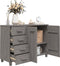 vidaXL - Dressoir - HAMAR - 113x40x80 - cm - massief - grenenhout - lichtgrijs