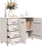 vidaXL - Dressoir - HAMAR - 113x40x80 - cm - massief - grenenhout - wit