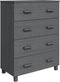 vidaXL - Dressoir - HAMAR - 79x40x103,5 - cm - massief - grenenhout - donkergrijs