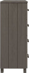 vidaXL - Dressoir - HAMAR - 79x40x103,5 - cm - massief - grenenhout - lichtgrijs