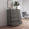 vidaXL - Dressoir - HAMAR - 79x40x103,5 - cm - massief - grenenhout - lichtgrijs