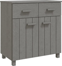 vidaXL - Dressoir - HAMAR - 79x40x80 - cm - massief - grenenhout - lichtgrijs