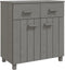 vidaXL - Dressoir - HAMAR - 79x40x80 - cm - massief - grenenhout - lichtgrijs