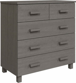 vidaXL - Dressoir - HAMAR - 79x40x80 - cm - massief - grenenhout - lichtgrijs