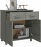 vidaXL - Dressoir - HAMAR - 79x40x80 - cm - massief - grenenhout - lichtgrijs