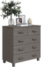 vidaXL - Dressoir - HAMAR - 79x40x80 - cm - massief - grenenhout - lichtgrijs