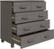 vidaXL - Dressoir - HAMAR - 79x40x80 - cm - massief - grenenhout - lichtgrijs