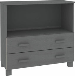 vidaXL - Dressoir - HAMAR - 85x35x80 - cm - massief - grenenhout - donkergrijs