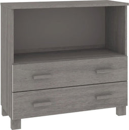 vidaXL - Dressoir - HAMAR - 85x35x80 - cm - massief - grenenhout - lichtgrijs