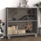 vidaXL - Dressoir - HAMAR - 85x35x80 - cm - massief - grenenhout - lichtgrijs