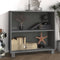 vidaXL - Dressoir - HAMAR - 85x35x80 - massief - grenenhout - donkergrijs