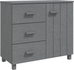 vidaXL - Dressoir - HAMAR - 90x40x80 - cm - massief - grenenhout - donkergrijs