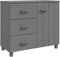 vidaXL - Dressoir - HAMAR - 90x40x80 - cm - massief - grenenhout - donkergrijs