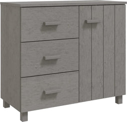 vidaXL - Dressoir - HAMAR - 90x40x80 - cm - massief - grenenhout - lichtgrijs