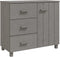 vidaXL - Dressoir - HAMAR - 90x40x80 - cm - massief - grenenhout - lichtgrijs