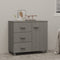 vidaXL - Dressoir - HAMAR - 90x40x80 - cm - massief - grenenhout - lichtgrijs