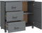 vidaXL - Dressoir - HAMAR - 90x40x80 - cm - massief - grenenhout - donkergrijs