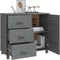 vidaXL - Dressoir - HAMAR - 90x40x80 - cm - massief - grenenhout - donkergrijs