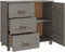 vidaXL - Dressoir - HAMAR - 90x40x80 - cm - massief - grenenhout - lichtgrijs