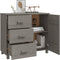 vidaXL - Dressoir - HAMAR - 90x40x80 - cm - massief - grenenhout - lichtgrijs