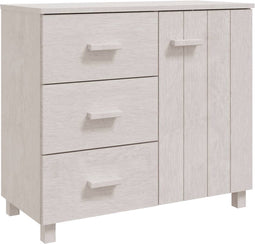 vidaXL - Dressoir - HAMAR - 90x40x80 - cm - massief - grenenhout - wit