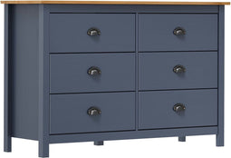 vidaXL - Dressoir - Hill - 125x40x80 - cm - massief - grenenhout - grijs