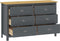 vidaXL - Dressoir - Hill - 125x40x80 - cm - massief - grenenhout - grijs