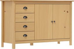 vidaXL - Dressoir - Hill - 130x40x80 - cm - massief - grenenhout - honingbruin